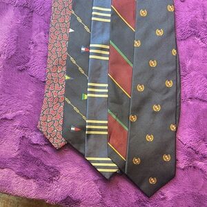 5 vintage Men's Tie Set . Tomy hilfiger,polo by Ralph Lauren , land end.
